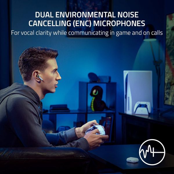Razer Headset Hammerhead HyperSpeed PlayStation Licensed, ANC, WL/BT, white