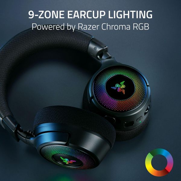 Razer Gaming Headset Kraken V4, USB-A/WL/BT, RGB, black
