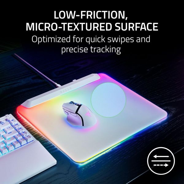 Razer Mouse Pad Firefly V2 Pro, M (360x278x4.6mm), RGB, white
