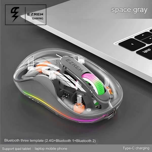 M333 Wireless Bluetooth Tri-Mode Mouse Type-C Rechargeable Blue