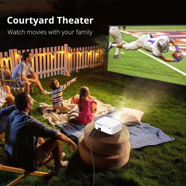 BYINTEK K45 Smart Home Theater Projector, FHD, Support 4K, Android 9.0, LCD, LED, 700 ANSI lumens, WiFi, BT4.0, White