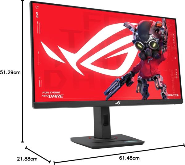 Asus Monitor 27" ROG Strix XG27ACMS HDMI, DP, USB-C, IPS, 2560x1440, 320Hz, 0.3ms, sRGB 130%, AdaptiveSync, Pivot, HDR400