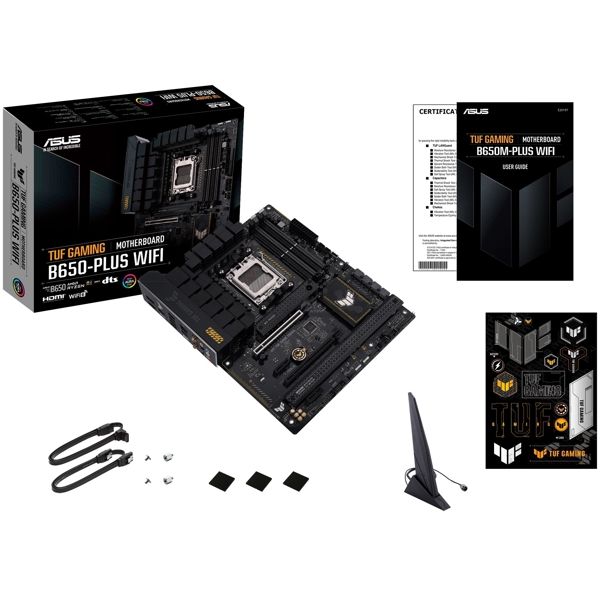 ASUS Motherboard TUF GAMING B650-PLUS WIFI sAM5 B650 4xDDR5 M.2 USB HDMI DP WiFi BT ATX