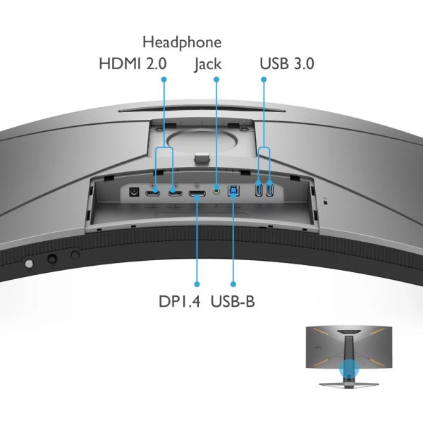 Monitor: BenQ MOBIUZ EX3410R 34" WQHD Curved VA 144Hz 1ms 2xHDMI DP Built-In Speaker - 9H.LKKLA.TBE