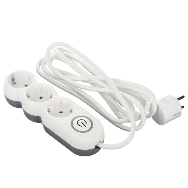 2E power strip Plus 3XSchuko switch, 3G*1.0mm2, 3m, white