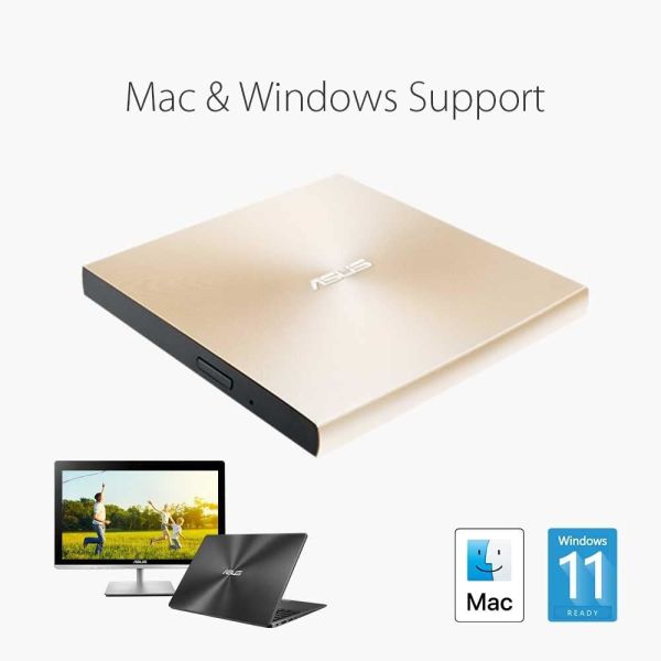 ASUS ZenDrive SDRW-08U9M-U DVD+-R/RW USB2.0 EXT Ret Ultra Slim GOLD