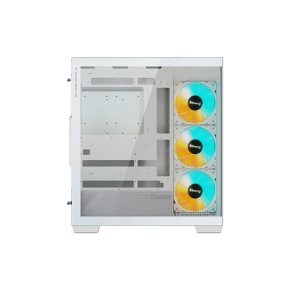 Case: Gigabyte C500 PANORAMIC STEALTH ICE 4x120mm ARGB Fans Mid Tower White - C500PI ST