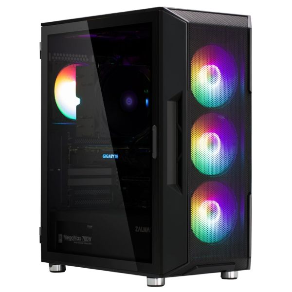 Zalman PC case I3 Neo without PSU, 1xUSB3.0, 2xUSB2.0, 4x120mm RGB, VGA 355mm, LCS ready, TG Side Panel, ATX, black