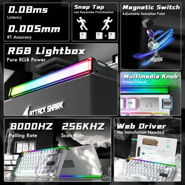 Attack shark R85 HE Starlight white