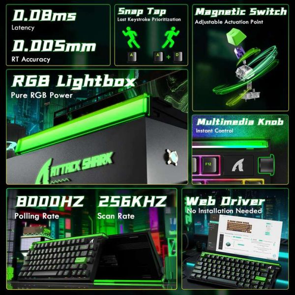 Attack shark R85 HE Green