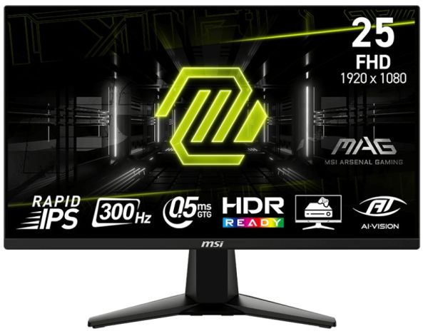 MSI Monitor 24.5" MAG 255XF 2xHDMI, DP, Audio, IPS, 300Hz, 0.5ms, sRGB 120%, FreeSync