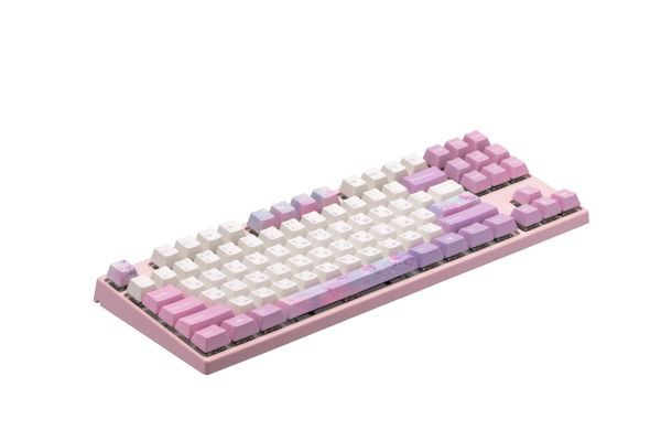 Mechanical keyboard Varmilo VEM87 Dreams On Board 87Key, EC V2 Jasmine, USB-A, EN/UKR, White Led, Рожевий