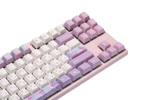 Mechanical keyboard Varmilo VEM87 Dreams On Board 87Key, EC V2 Jasmine, USB-A, EN/UKR, White Led, Рожевий