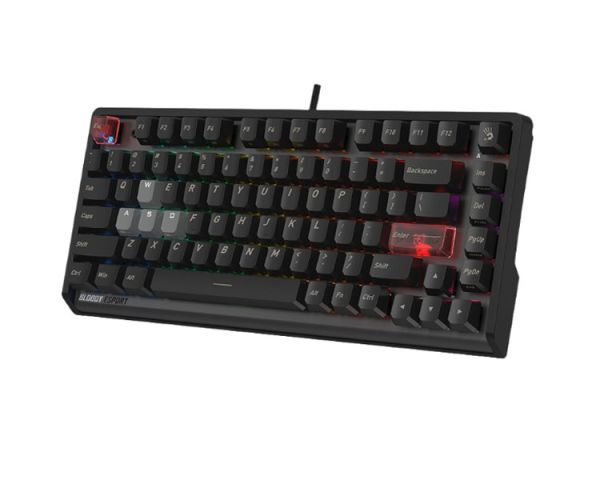 Keyboard: A4Tech Bloody LK70 Light Strike Speed Neon Gaming Keyboard Ash Black