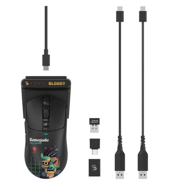 Mouse: A4Tech Bloody R72 Ultra Duo Dual Mode Wireless Gaming Mouse Renegade Midnight