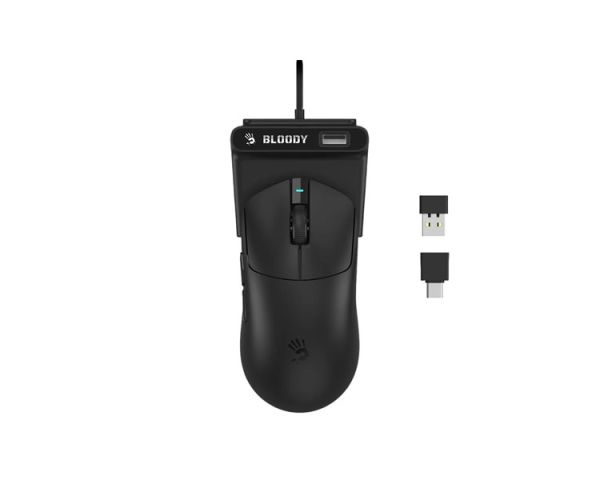 Mouse: A4Tech Bloody R77 Ultra Dock Dual Mode Wireless Gaming Mouse Black