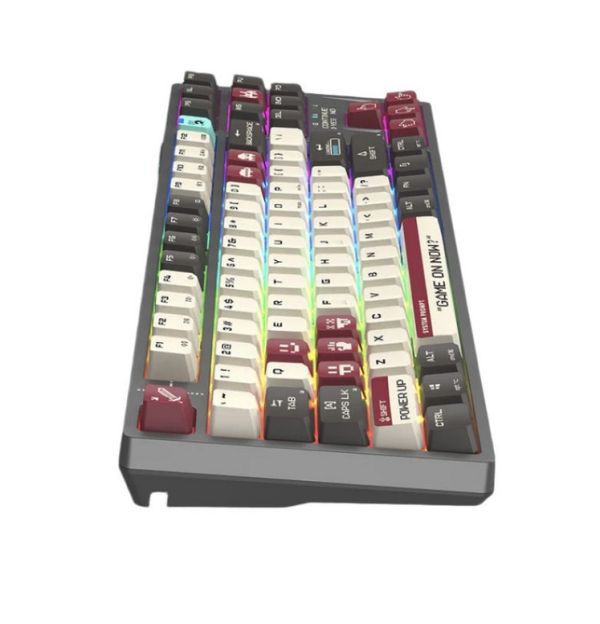 Keyboard: A4Tech Bloody WS87 Dual-Core Wireless Mechanical Keyboard Pixels Red