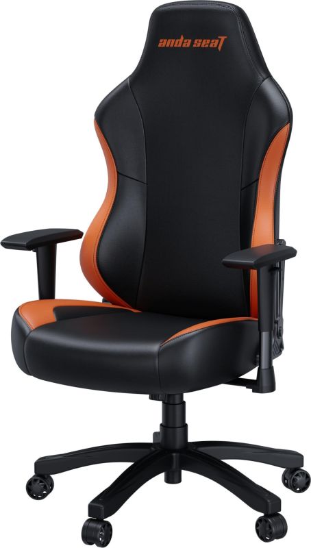 AndaSeat Chair Luna, PVC leather, 1D-Armrests, black-orange