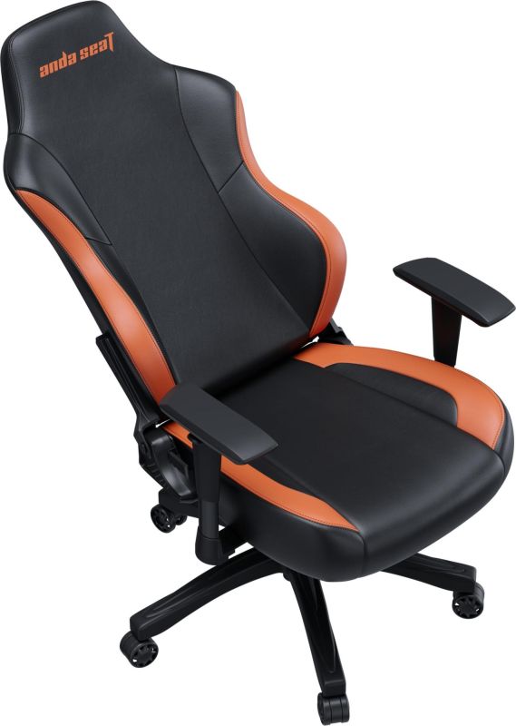 AndaSeat Chair Luna, PVC leather, 1D-Armrests, black-orange