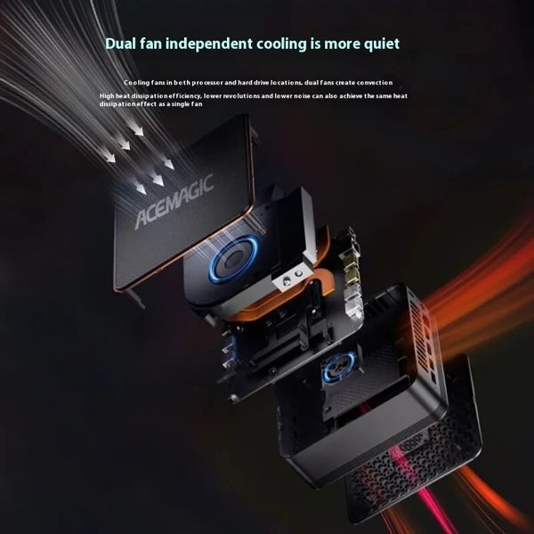 Mini PC ACEMagic F2K, AMD Ryze 7 8845HS, 16GB, 512GB SSD, Integrated Gray