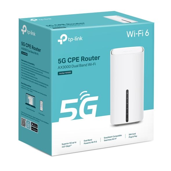 TP-Link, Archer NX500 5G LTE WiFi Router, AX3000 Wireless Dual-Band Gigabit Router