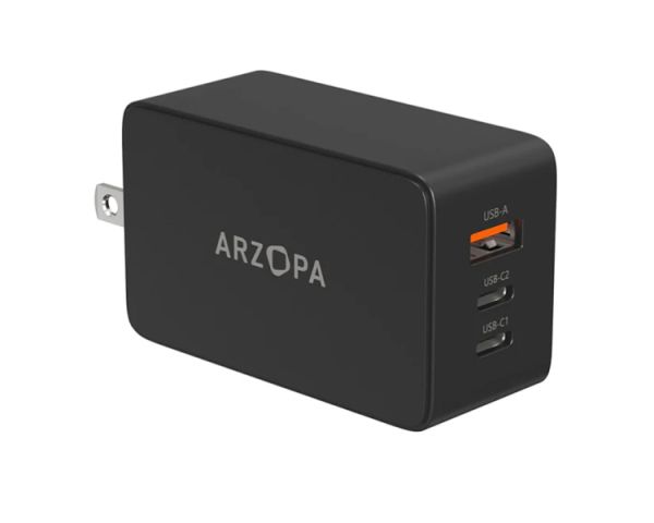Charger: Arzopa C65 GaN Fast Charger USB/2xUSB-C 65W
