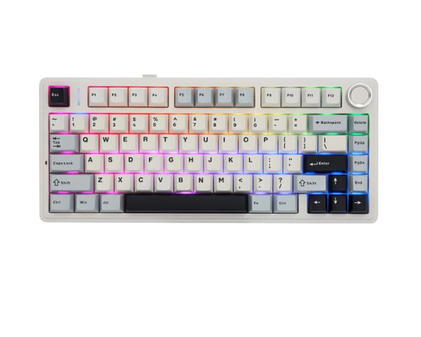 Keyboard: AULA F75 Gasket Wireless Mechanical Keyboard Blue/White/Purple (Reaper Switch)