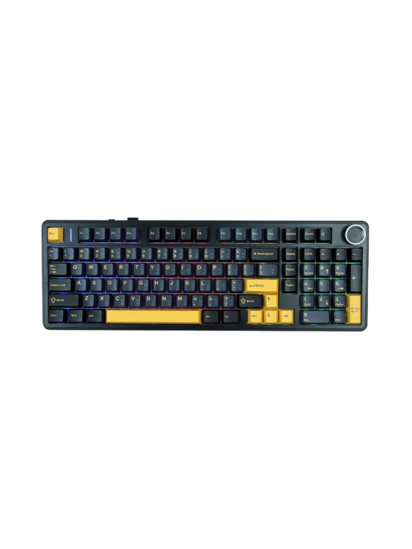 Keyboard: AULA F99 PRO Tri-Mode RGB Mechanical Keyboard Thunder Black/Dark Blue/Orange (Star Vector Switch)