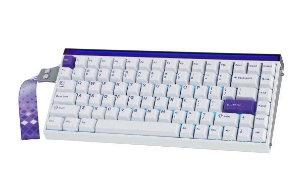 Keyboard: AULA HERO 84 RGB Wired Gaming Keyboard White/Purple (Black King Magnetic Switch)