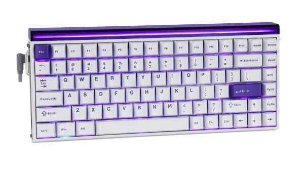 Keyboard: AULA HERO 84 RGB Wired Gaming Keyboard White/Purple (Black King Magnetic Switch)