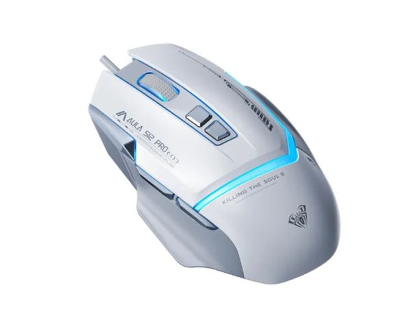 Mouse: AULA S12 Pro Wired RGB Gaming Mouse White/Gray