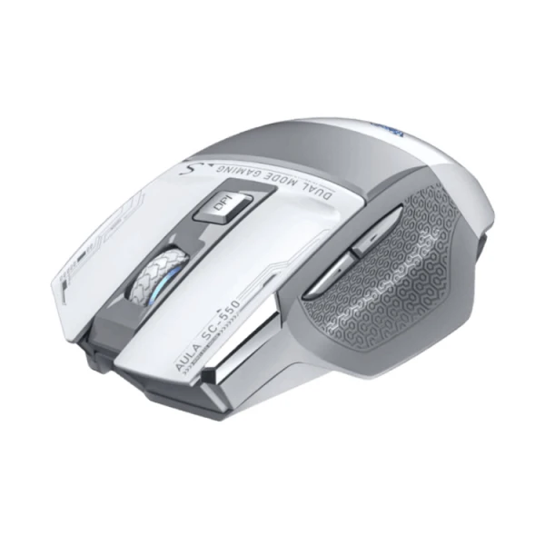 Mouse: AULA SC550 E-sports Gaming Wireless Dual Mode Mouse Grey/White
