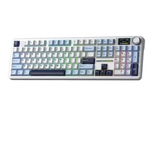 Keyboard: AULA F108PRO RGB Wireless Mechanical Keyboard Light Blue/White/Black Purple (Reaper switch)