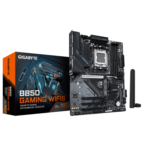 GIGABYTE Motherboard B850 GAMING WF6 sAM5 B850 4xDDR5 M.2 Wi-Fi BT HDMI DP ATX
