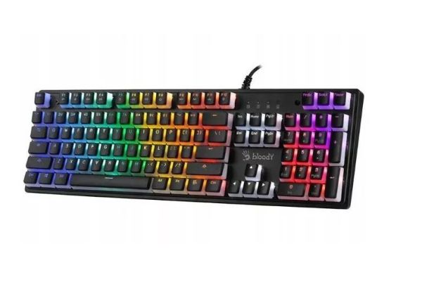 Keyboard: A4Tech Bloody S520N Mechanical BLMS Blue Switch RGB Gaming Keyboard Icy White