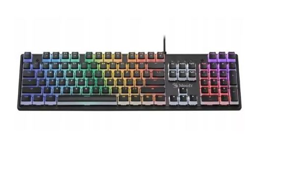 Keyboard: A4Tech Bloody S520N Mechanical BLMS Blue Switch RGB Gaming Keyboard Icy White