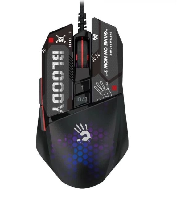 Mouse: A4tech W60 Max Mini Lightweight RGB Gaming Mouse Black