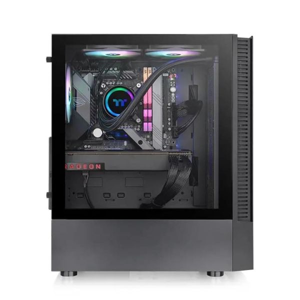 View 200 TG ARGB, THERMALTAKE, CASE, Black, ATX, 3x120mm ARGB Fans, AIO 360mm, air 166mm, GPU 330mm, 2x3.5", USB 3.0x2, Audi