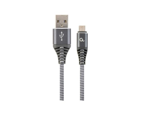 Cable: Gembird CC-USB2B-AMmBM-1M-WB2 Micro-USB charging and data cable 1m Space Grey/white