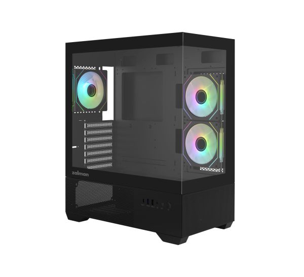 Zalman PC case Chronix V2 without PSU, 1xUSB3.0, 1xUSB2.0, 1x Type C, 2x120mm ARGB Reverse,  4x120mm ARGB, VGA 410mm, LCS ready, TG Side/Front Panel, ATX, black