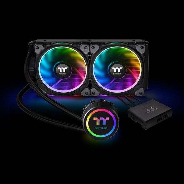 Floe Riing RGB 240 TT Premium Edition, ThermalTake Liquid Cooler, PWM, 12 V/ 5V, 3600 RPM, LGA 2066/2011-3/2011/1700/1200/1