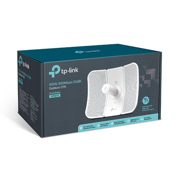 CPE610, TP-LINK, 300Mbps Wireless 5GHzOutdoor MAXtream 23dBi CPE