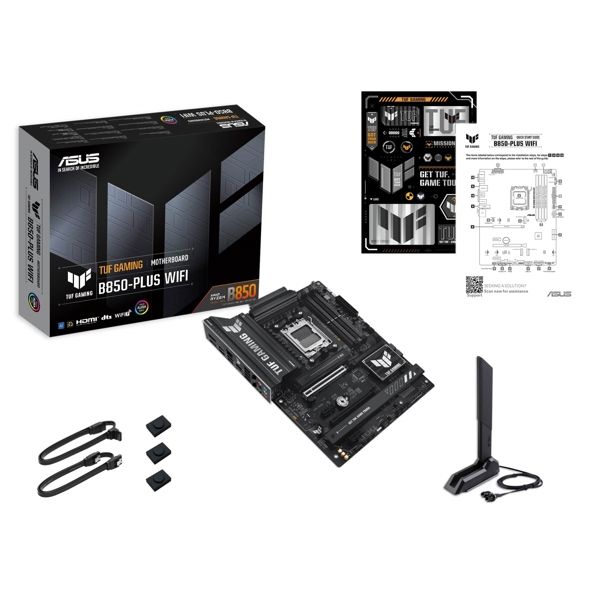 ASUS Motherboard TUF GAMING B850-PLUS WIFI sAM5 B850 4xDDR5 M.2 HDMI DP WiFi BT ATX