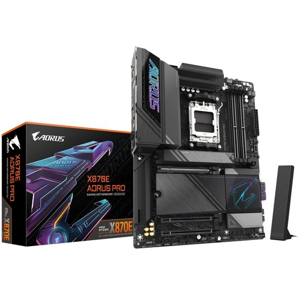 GIGABYTE Motherboard X870E AORUS PRO sAM5 X870 4xDDR5 M.2 HDMI DP Wi-Fi BT ATX