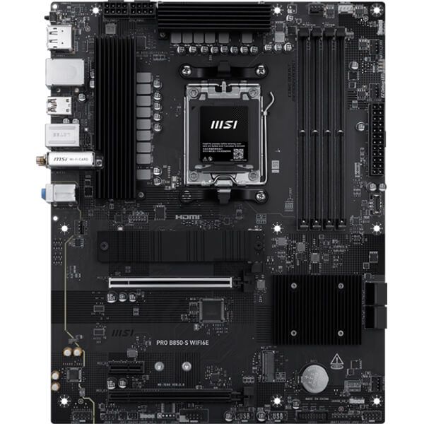 MSI Motherboard PRO B850-S WIFI6E sAM5 B850 4xDDR5 M.2 HDMI WiFi BT ATX