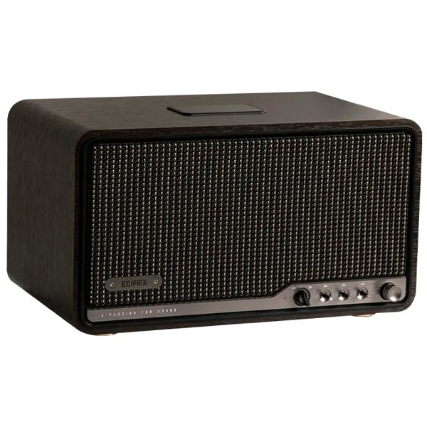 Speaker Edifier S300, 80W, Bluetooth, Wi-Fi (Apple AirPlay), USB-C, AUX, Tabletop Speaker, Black Walnut