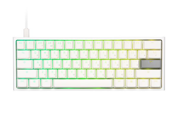 Keyboard Ducky One 2 Mini Cherry Speed Silver RGB LED RU PBT White