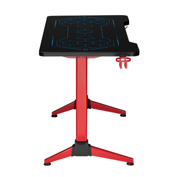 Gaming desk with RGB lighting, geo-honeycomb pattern