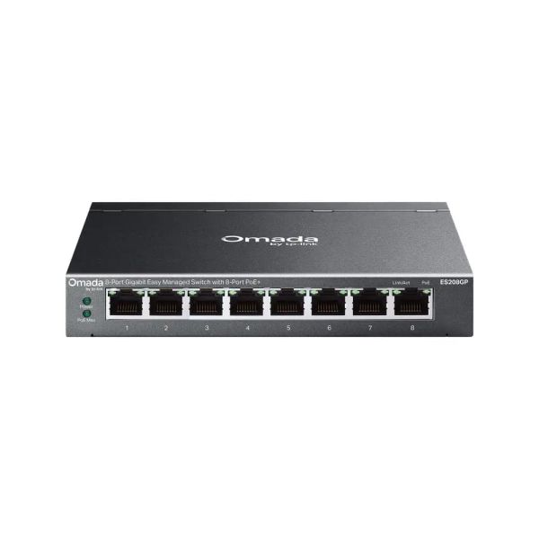 TP-Link, ES208GP, Switch, Omada 8-Port Gigabit Easy Managed Switch with 8-Port PoE+