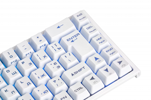 2E GAMING Membrane keyboard KG360 68key, USB-A/WL, EN/UA/RU, RGB, white